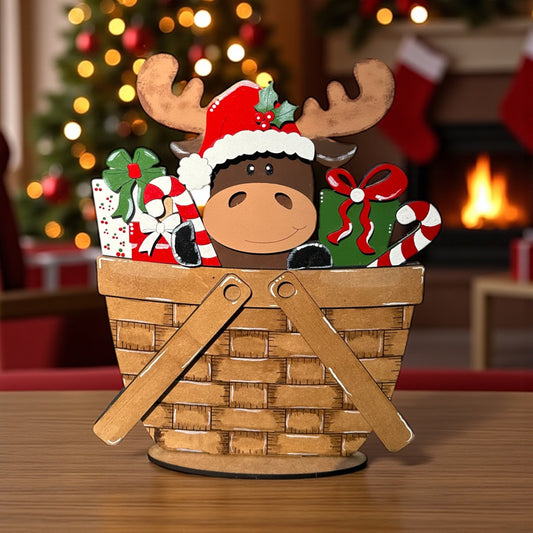 DIY Christmas Moose Basket Shelf Sitter – Paint Your Own Holiday Décor Kit