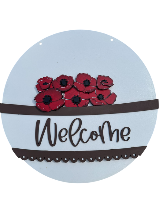 Wooden Basket with Red Flowers – DIY Paint Kit