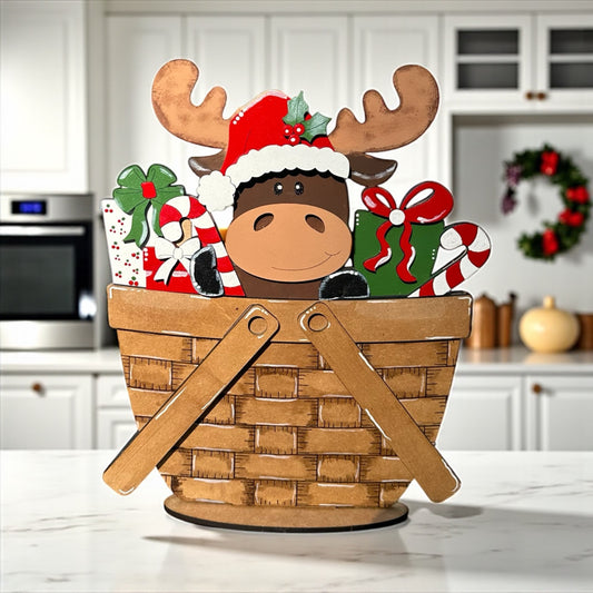 DIY Christmas Moose Basket Shelf Sitter – Paint Your Own Holiday Décor Kit