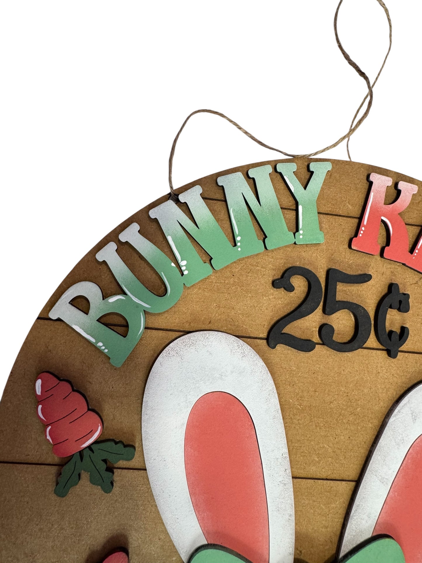 Bunny Kisses Door Hanger | Easter Bunny Door Decor |  | DIY Paint Kit or Finished